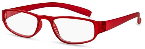 FILTRAL Extrem leichte Lesebrille in der Trendfarbe Rot/Moderne eckige Lesehilfe für Damen & Herren/+1,00 dpt F4568674