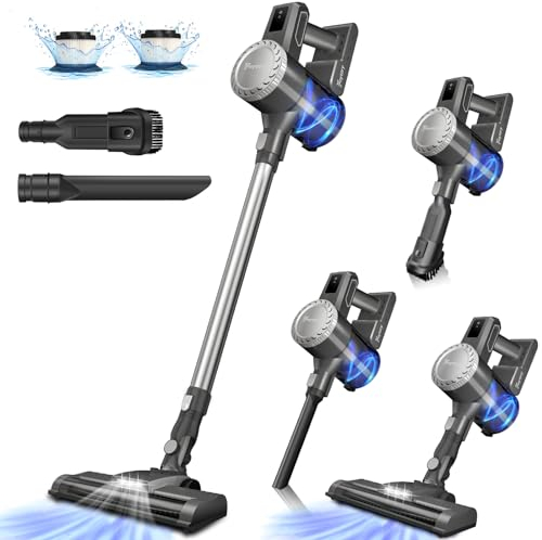 Aspirapolvere Senza Fili 6 in 1, 15000pa Potente Aspirazione, Scopa Elettrica Senza Fili 40 Min di Autonomia, Aspirapolvere Portatile con LED, Filtro HEPA, per Auto Pavimento Tappeti e peli di Animali