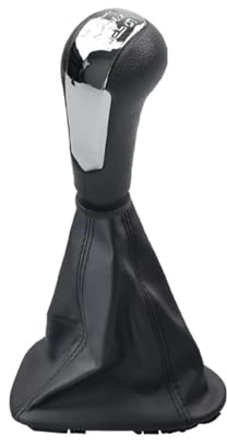 Viviance 5-Gang-Schaltknauf Schaltknauf Schalthebel mit Manschette Kofferraumabdeckung kompatibel mit Chevrolet Spark 2011 2013 2014 2015 2016 - Chrom