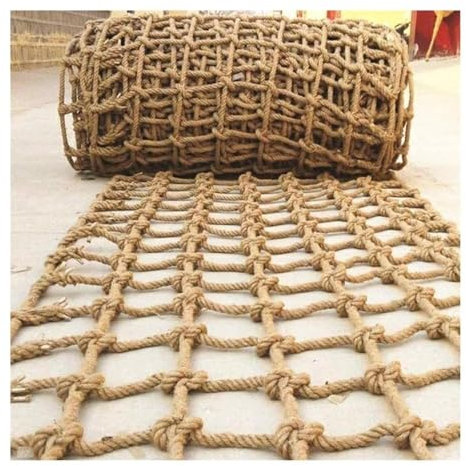 WBRSybUK Kletternetz Für Kinder, Baumhaus-Klettern, Kindersicherheitsnetz, Treppen-Balkon-Geländer-Schutznetz, Hanfseil, Frachtnetz, Hängematten-Spielplatz Im Freien,1 * 7m