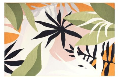 Vente-unique-Teppich mit tropischem Muster - Indoor oder Outdoor - 200 x 300 cm - Mehrfarbig - Flavia