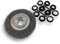 Lot de 3 brosses circulaires ACIER | Ø 150 mm | Epaisseur 3 rangs | Fil dur 0.30 mm ondulé | Alésage 32 mm + réducteur bague 25/22/20/16/12 mm | Touret affûteuse ponceuse | Kibros 235153ATx3