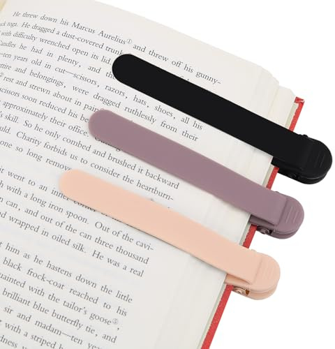 SMUK 3pcs Automatic Bookmark, Silicone Book Marks for Reading Women, Men, Kids, Book Lovers, Cute Unique Book Markers for Reading, Reading Accessories Gifts for Book Lovers