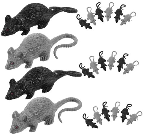 KOMBIUDA 40 Pcs Halloween Party Gathering Tricky Toy Highway Rat Toy Halloween Props Lifelike Rats Toy Rat Ant Small Rats Joke Mice Mini Mouse Toy Mouse Prop Black Soft Toy Miniature Toys