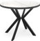 WFL GROUP Runder Ausziehbar Tisch für das Esszimmer - Tischrand schwarzes Dekor - 100 oder 120 cm - Ausziehbarer Tisch mit Pulverbeschichteten Schwarzen Metallbeinen - 100 cm - Marmor Weiß