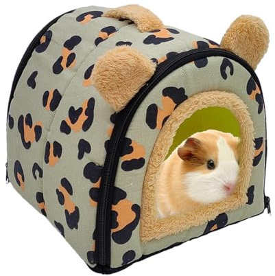 Yonuaret Maison pour Cochon d'Inde Lapin Lit Petits Animaux Couchages Hiver Cabane Lit De Nid Chaud Aux avec Coussin Amovible pour Lapin Nain Chinchilla, Hérisson, Cobayes, Hamsters