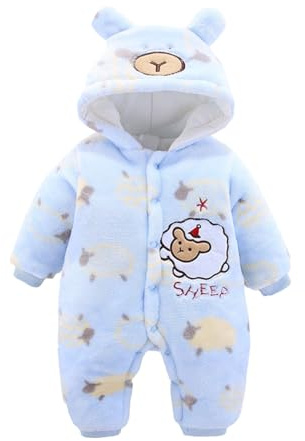 Kelandoom Combinaison De Neige Pour Bébé,Combinaison Vêtements De Noël Manteau Fille Polaire Epais Vêtements De Ski Garçon Barboteuses Chaud À Capuche Grenouillère Combinaison Bebe Hiver