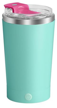 DONGKER Taza de agitación automática, 420 ml, 7000 rpm, eléctrica, magnética, con tapa, recargable para café, té, chocolate caliente, leche y cacao