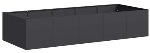 vidaXL Pflanzgefäß Schwarz 200x80x40 cm Stahl, Pflanzschale, Garten-Garten-Pflanzkübel, Outdoor-Pflanzgefäß, Hochbeet, Pflanzgefäß, Blumenkasten