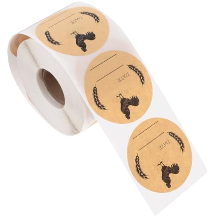 CONGARTENO Aufkleber Bunt Runde Selbstklebende aus Kraftpapier 4 Stück Eierkarton Schreiben Vielseitig Geeignet für Eierkarton Verpackungsetiketten für Hof und Markt