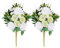 belupai 2 mazzi di fiori artificiali per cimitero, 54,9 cm, fiori commemorativi per cimitero primaverile, pasquale, cimitero, bouquet di rose artificiali in seta per tomba