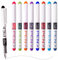 9 Pcs Disposable Fountain Pens for Writing EF Nib Multicolor Ink Fine Point Pens Smooth Writing Pens for Sketching Journaling Lettering Text Highlighting Calligraphy Office College School (0.38MM)