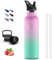 Gourde Isotherme, Gourde 1l, Sans BPA, Gourde Inox, Anti Fuite, Gourde Metal, Double Isolation, Gourde Sport, Facile à Nettoyer, Gourdes de Camping et Randonnée, Bouteille d'eau pour Aptitude, Voyage