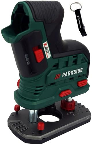 HEADNMORE® Bundle – Parkside – Fresa a batteria 12 V POFA 12 (senza batteria) + portachiavi HEADNMORE®