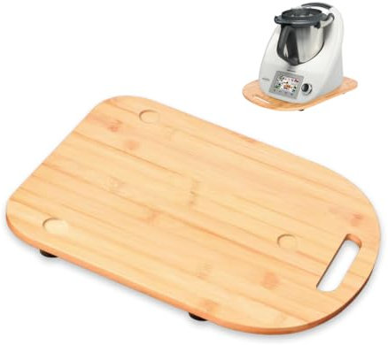 YZROHYI Planche Coulissante pour Thermomix TM6/TM5,Support à Roulette pour Thermomix Slider en Bambou,Plateau Coulissant pour Robot de Cuisine,Plaque Coulissante Robot,Plateau à Roulettes Cuisine