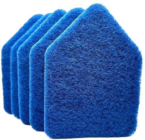 Blue Scouring Pads 5 Pack – High-Power Scrub Pads Refill Extendable Tub Tile Scrubber Brushes, Deep Cleaning Replacement Pads Bathroom, Kitchen, Toilet, Tile, Sink- Fits Moku, Yocada, Cleanhome & More