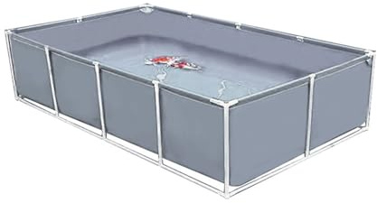 Moubhjd Koi Zuchtbecken mit Ablassventil&robustem Gestell,Flexibler PVC Pool für Gartenbewässerung, Hydrokultur&Fischhaltung,Faltbar&vielseitig(Größe:L200xW150xH100cm)