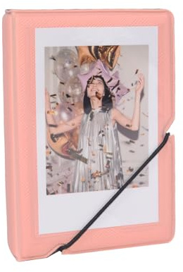 Mini Photo Album with 28 Pocket for Fujifilm Instax Mini 12 11 99 90 40 9 8 7 EVO LiPlay 2x3 Inch Pictures Films,Kpop Photocard Holder Albums for 54x86mm Pictures (Pink)