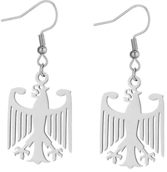 National German Earrings - Stainless Steel Adler Pendant for Daily Wear for Women