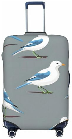 ZSUUGJ Seagulls On Shoreline Elastischer Gepäckschutz, staubdicht und kratzfest, Reisekoffer, passend für 45,7 - 81,3 cm große Koffer, Schwarz , S
