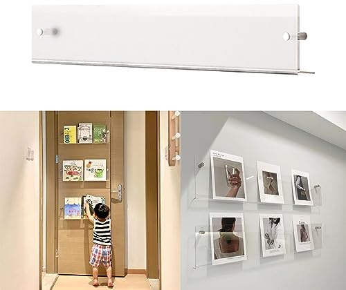 Lot de 2 porte-revues muraux en acrylique transparent avec fixations(100cm(39 3/8))