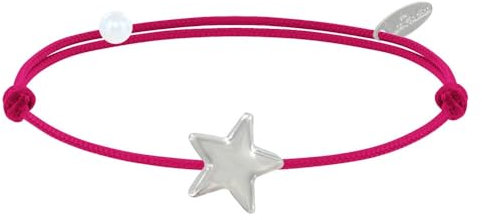 LES POULETTES BIJOUX - Bracelet Lien Etoile d'Argent 925 - Classics - Fuchsia