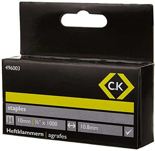 C.K 496003 10.5 mm Wide x 10 mm Deep Staples Box (Pack of 1000)