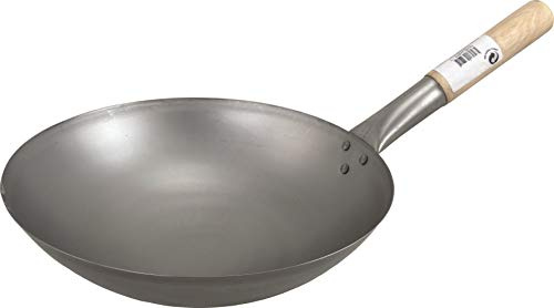 Wok / Asiatische Eisenpfanne Ø 30 cm mit runder Boden