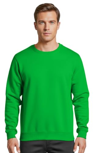 Star and Stripes MEDIUM Lime Green crew neck cotton sweatshirts durable jumpers unisex fitting