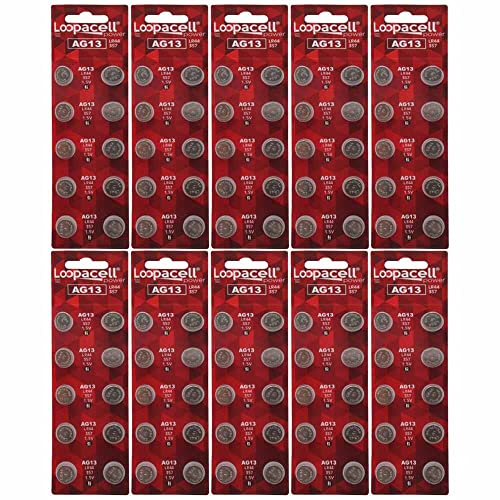 100 Pack LOOPACELL LR44 AG13 357 L1154 A76 Button-Cell Batteries