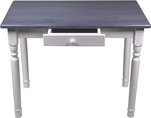 Magnetic Mobel Esstisch mit Schublade Küchentisch Tisch Massiv Kiefer Speisetisch massiv (50x70 cm, Grau)