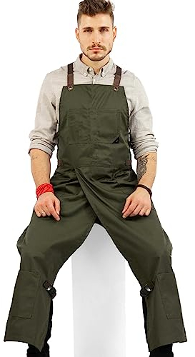 Under NY Sky Pottery Cross-Back Apron (Green Twill)