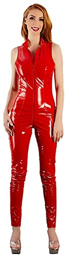 Black Level Vinyl Jumpsuit, Red, Medium