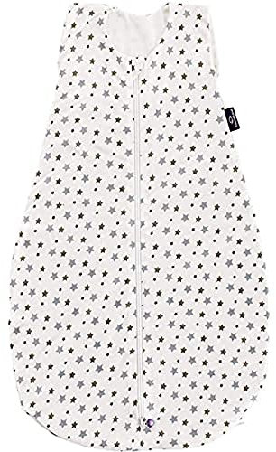 Träumeland Sommerschlafsack LIEBMICH aus Tencel, Design Weiß mit grauen Sternen, Größe 90 cm, mehrfarbig