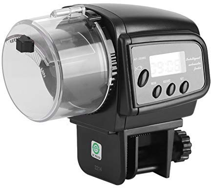 Nikou Automatic Fish Feeder - Digital LCD Electronic Fish Feeder Dispenser Timer Auto Aquarium Tank Food Feeding Machine for Vacation Weekend Holiday