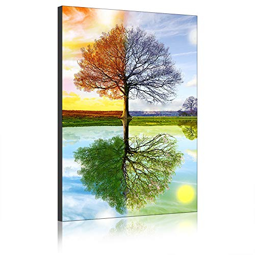 Annick Goutal 4 Jahreszeiten Baum Reflexion Leinwanddrucke Schöne Bunte Malerei Wandkunst Kunstwerk Für Home Moderne Dekoration (Kein Rahmen,60 x 90 cm)