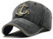 XibeiTrade Unisex bestickte Denim Hut Vintage Washed Cotton Baseball Cap Captain Gr. M, Schwarz