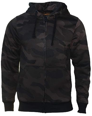 ROCK-IT Apparel Chaqueta con Capucha para Hombre I Camuflaje Sudadera con Capucha y Cremallera [TallasS-5XL] Tejido Muy Suave I Dark Camo - M