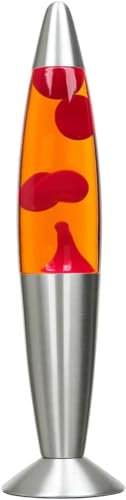 GKA Lavalampe Lampe Magma Lavalampe Magmaleuchte 34 cm Tischlampe Leuchte Tischleuchte Stimmungsleuchte mit Ersatzbirne rot