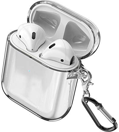 DLseego Compatible with Airpods Case, Soft TPU Shockproof Clear Protective Case with Keychain [Visible Front LED and Supports Wireless Charging] – Transparent