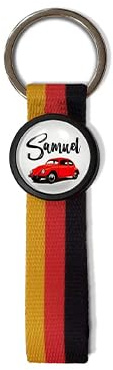 LolaPix Personalisiertes Deutschland keychain mit Namen. Textilschlüsselbund mit Flagge. Personalisiertes Geschenk. Verschiedene Designs