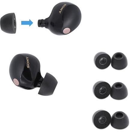 COMPLY TrueGrip Pro Memory Foam Replacement Earbud Tips for Sony True Wireless Earphones WF-1000XM4, WF-1000XM3, WF-XB700 - Comfortable Memory Foam for a Secure Fit, Black (Assorted, 3 Pairs)
