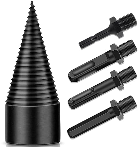 Kaminholz-Bohrer, Holzspalter, 5 Stück, Anzündspalter, Spaltholz, abnehmbare Holzscheite, Splitter, elektrische Bohrer, robuste Schraubkegel-Treiber, Holzspalter, Bohrer-Set, 32 mm