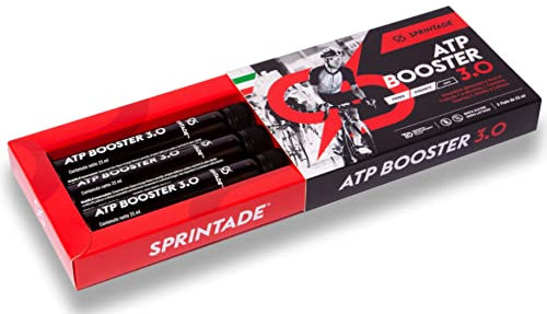 SPRINTADE ATP BOOSTER 3.0, integratore alimentare sportivo con Fruttosio 1-6,difosfato, Carnitina, Caffeina e Vitamina C in succo di Mirtillo, per energia immediata e resistenza aerobica