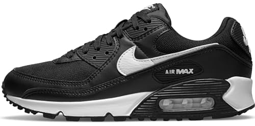 NIKE Women's WMNS Air Max 90 Sneaker, Black White Black, 4.5 UK