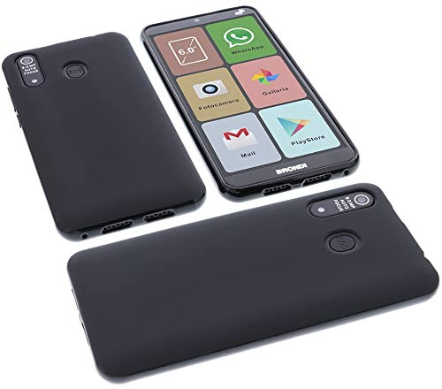 foto-kontor Custodia Compatibile con cellulari Brondi Amico Smartphone XL Nero Cover in Gomma TPU di Colore Nero