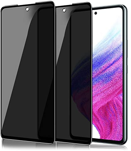 iBEX Anti-Spy Displayschutzfolie aus Hartglas für Samsung Galaxy A53 5G, [2 Stück] Anti-Spy Privacy Displayschutzfolie 3D vollständige Abdeckung 9H Ultra-strapazierfähig, privater Displayschutz