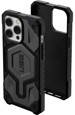 URBAN ARMOR GEAR UAG Designed for iPhone 14 Pro Max Case Kevlar Silver 6.7 Monarch Pro Build-in Magnet Compatible with MagSafe Charging Rugged Shockproof Dropproof Premium Protective Cover