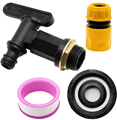 IBC Tank Adapter & Hose End Connector, Plastic Snap Fit Butt Tap - 3/4 Thread Water Butt Storage Tank Hose Fitting Parts for Home Garden