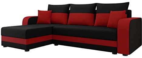 Mirjan24 Ecksofa Nolatio, Eckcouch, L-Form Couch für Wohnzimmer, Sofa mit Bettkasten und Schlaffunktion, Ottomane Universal, 3 Sitzer Polsterecke mit Bettfunktion (Lux 23 + Lux 14)